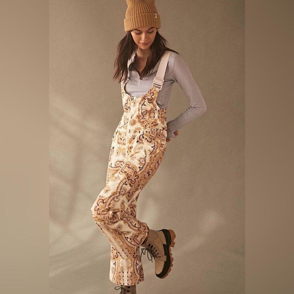 Free People Movement Alpine Glow Printed Paisley Ski Bib Medium
